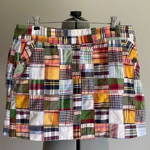 J Crew Womens Skirt Size 8 Madras Plaid Patchwork Mini Skirt Y2K Preppy